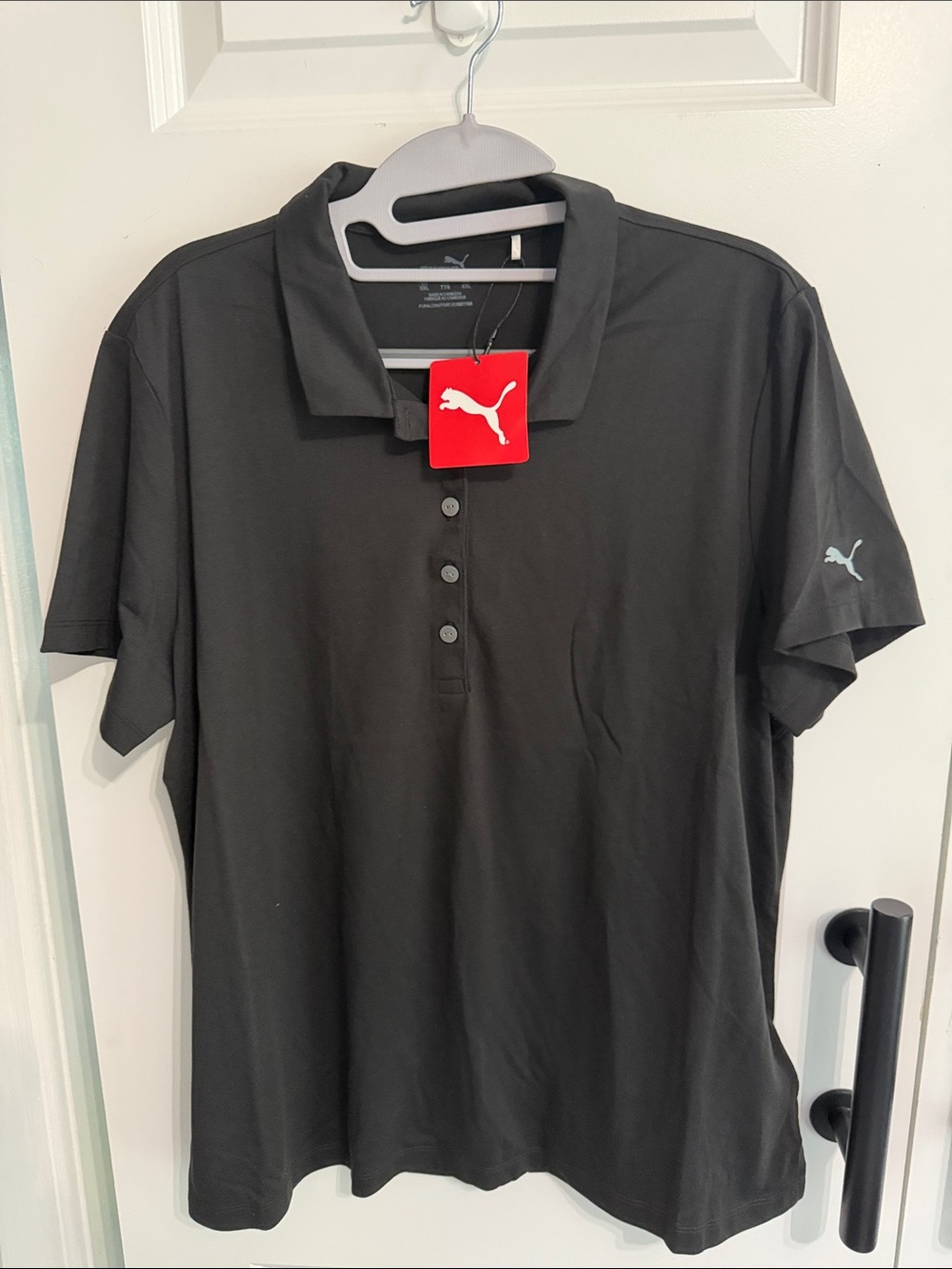 Puma Black ladies Short-Sleeve Polo with Subtle Logo